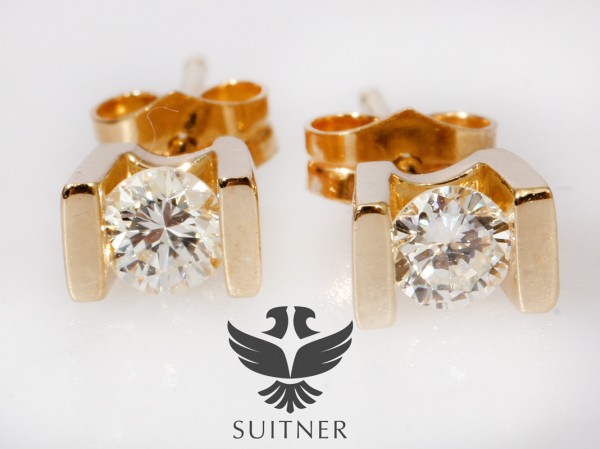 moderne Ohrstecker mit Brillanten von 0,34ct Diamant aus 585 Gold Design