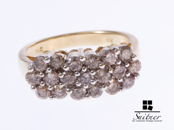 Brillant Ring zus. ca. 1,90 ct 375 Gelbgold Gr. 54