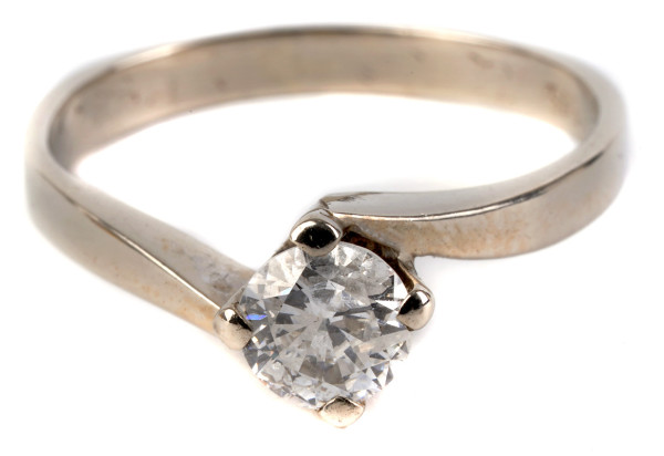 klassischer 0,58 ct Brillant Ring Verlobungsring aus 585 Weißgold Gold