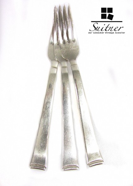 WMF 2500 Art Deco Besteck versilbert 90 Menue Gabel groß Stück