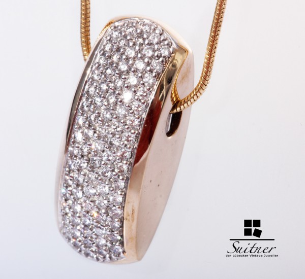 Christ Collier mit 79 Brillanten zus. ca. 0,79 ct. 585 Gold