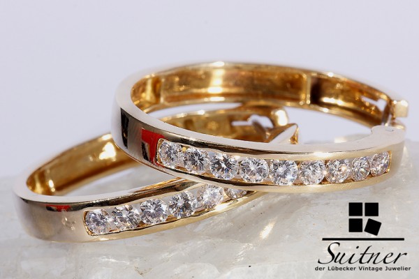 Creole mit 18 Brillanten über 2,00 ct. 750 Gold XL Luxus