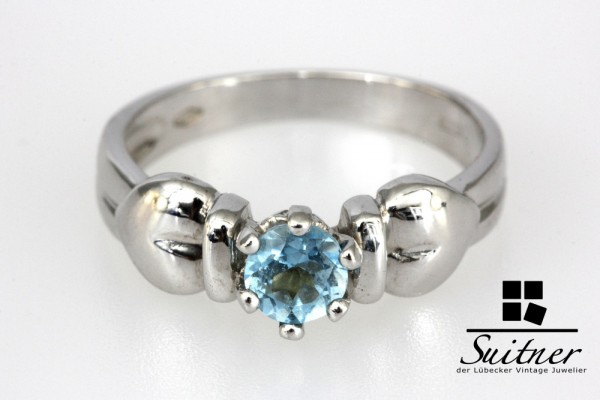 Ring Weißgold 750 mit Aquamarin 55