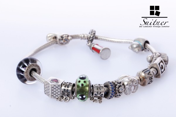 Pandora Armband 12 Elemente 925 Silber Länge 22 cm