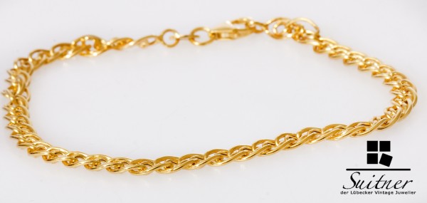 feines neuwertiges Armband aus Gold Flachpanzer Goldarmband 19 cm