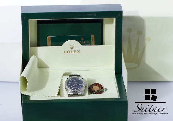 NEUE Rolex Datejust 36 116234 Stick Blau Box Papieren LC100 V Series