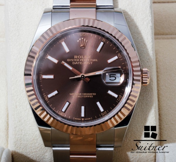 neue Rolex Datejust 41 Ref. 126331 ungetragen Stahl Roségold Choco Dial 2020