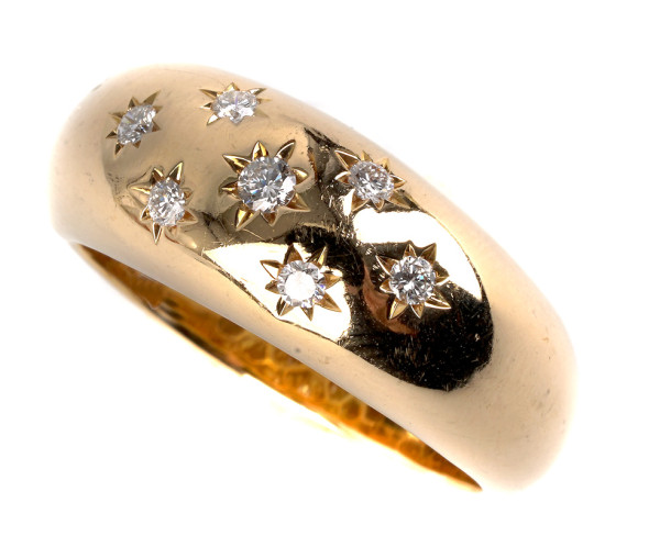 toller Sternenhimmel Ring mit Brillanten Sternenzauber 750 Gold RG57