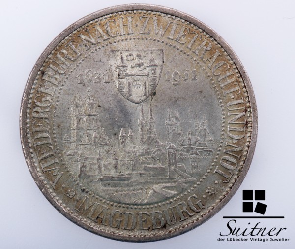 3 Mark Reichsmark Magdeburg 1931 Prägestätte A SS