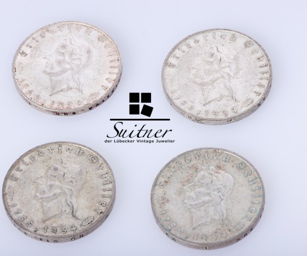 2 Mark Reichsmark Schiller 1934 Prägestätte F SS