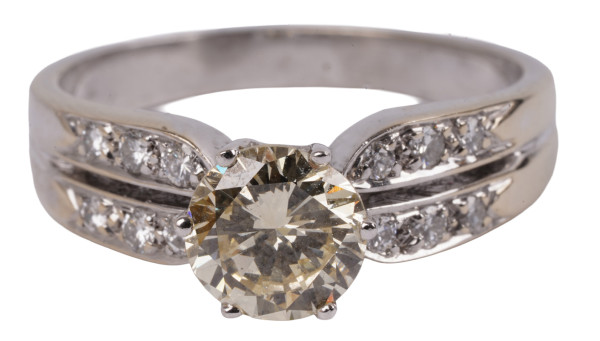 1,68ct Brillant Ring aus 585 Weißgold Gr. 59 Verlobungsring Unikat