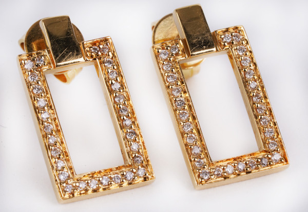 Jette Joop Ohrringe 750 Gold mit 0,23ct mit Brillanten - Design mit Unterlagen