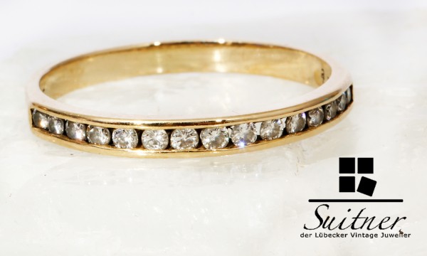 moderner Bandring mit Brillanten 585 Gold Memory Eternity Ring