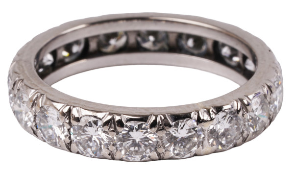 wertvoller 2,50ct Brillant Memory Ring gefertigt aus 750 Weißgold Gr. 53 Unikat