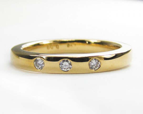 0,09 ct. Diamant Ring Vorsteckring Bandring Brillant 750 Gold Gr. 53 Verlobung