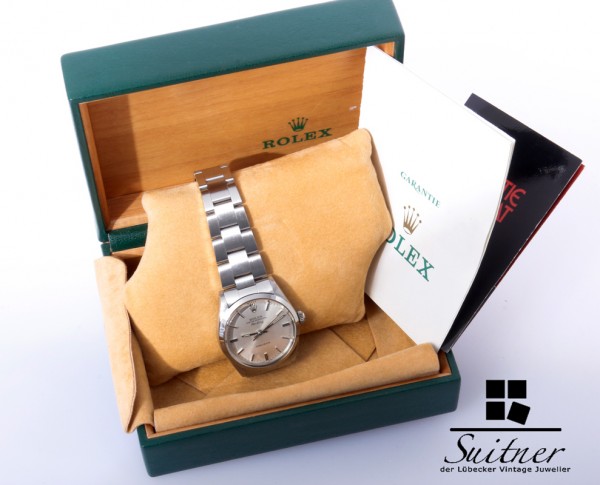 Rolex Air King 5500 Set mit Box und Papieren Stahl LC100 1989