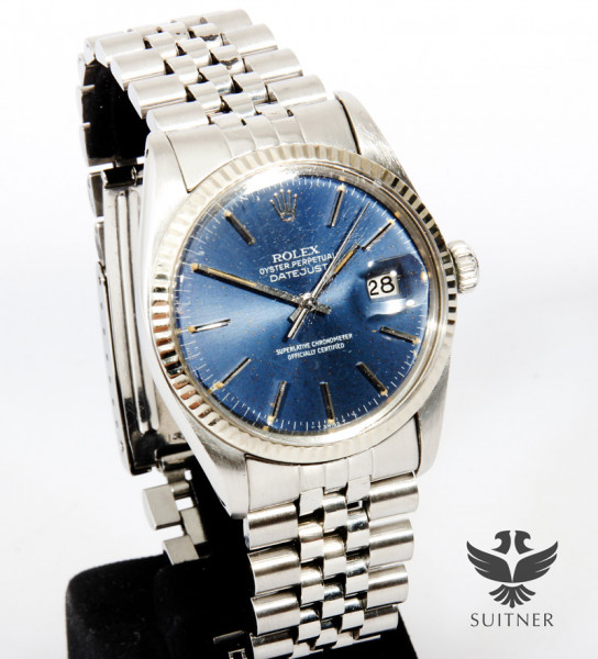 Rolex Datejust Stahl / Weißgold Stardust Blau 16014 Bj 1982 wie Lapislazuli