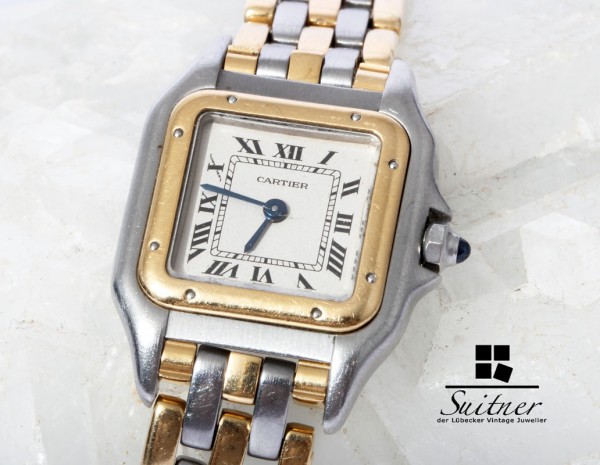 Cartier Panthere Stahl Gold Lady - 3 Reihen Gold - Luxusuhr