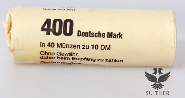 OVP Rolle 10 DM Brandenburger Tor 1991 Silber 400 Deutsche Mark - SELTEN Berlin