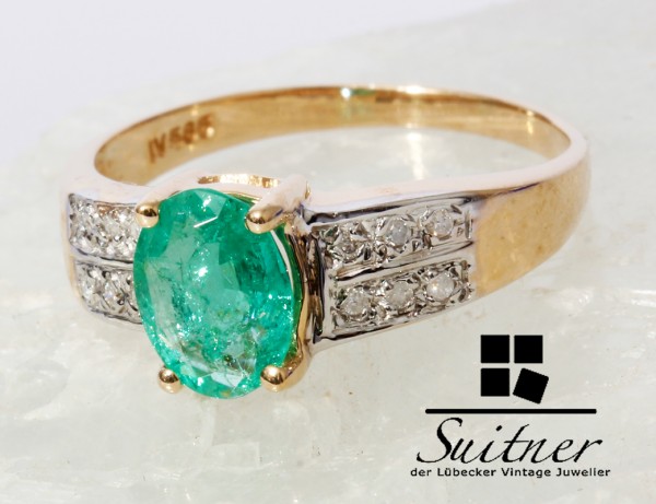 Harry Ivens Smaragd Ring 585 Gold Gr. 54 Emerald