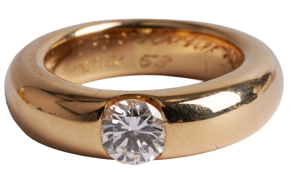Cartier Ellipse Solitär Brillant Ring mit 0,73ct. Vintage 1993 RG 53 - selten