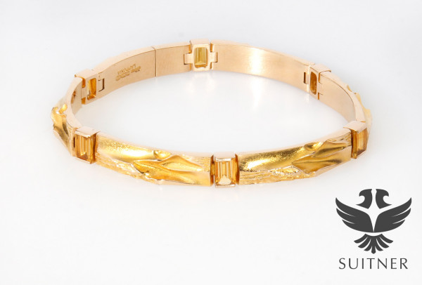 Lapponia Armband Weckström Finnland mit Citrin 585 Gold - sehr selten