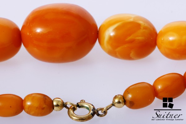 XL Butterscotch Kette Bernstein 38,1 gr Honey real Amber Oliven