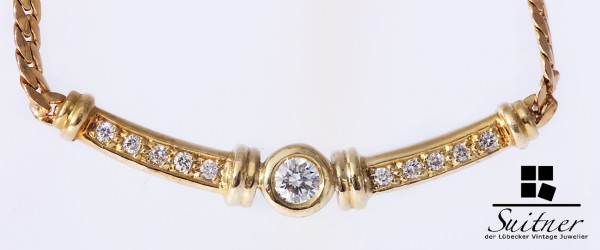 Luxus Collier mit Brillanten zus. 0,30 ct. Gold 585 Kette Top Wesselton vsi