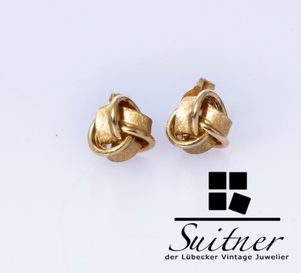 tolle Ohrstecker im Knoten Design aus 585 Gold Ohrringe Ohrschmuck