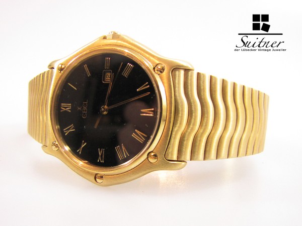 neuwertige Ebel 1911 Wave massiv 750 Gold Ref 883903 NOS Unisex