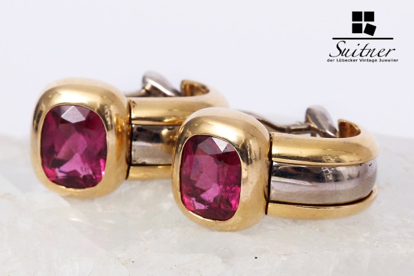 Zappe Ohrclips 750 Gold Pink Turmalin zus. ca. 4,00 ct.
