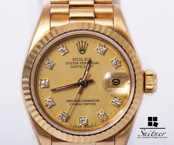 Rolex Ladydate Datejust 750 Gold Diamanten Ref. 69178