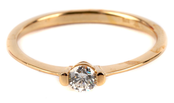 0,15ct Solitär Ring Vandenberg gefertigt aus Gelbgold RG 53