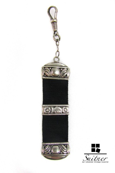 Chatelaine Uhrenkette Jugendstil antik 800 Silber