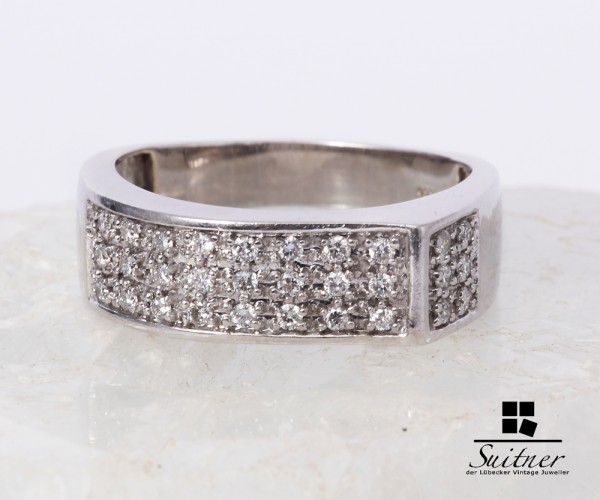 Ring Weißgold 585 30 Brillanten modern Gr. 56