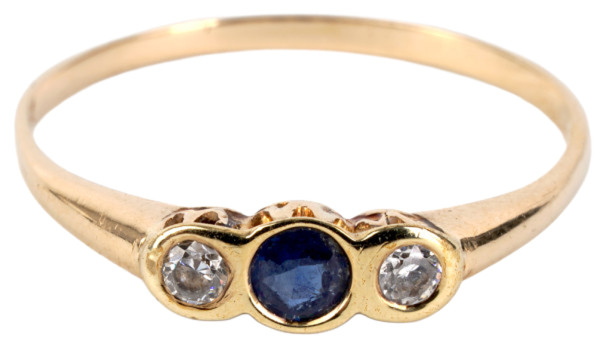 feiner Saphir Ring mit Diamanten 585 Gold Gr. 57 Vorsteckring oder Verlobung