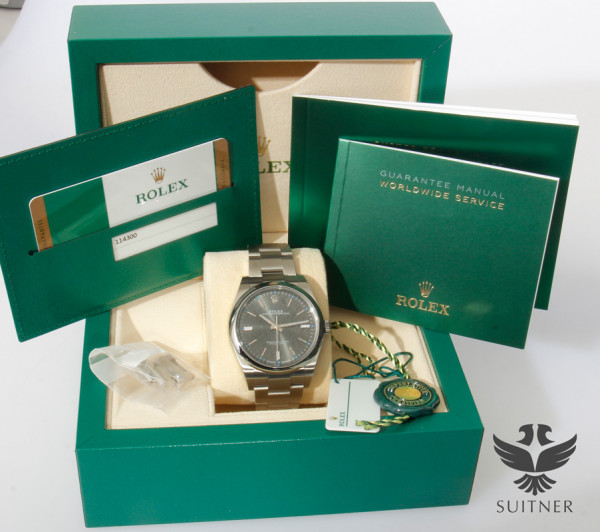 Rolex OP39 Ref. 114300 LC100 2017 NOS - NEU - ungetragen Grau / Blau 39mm