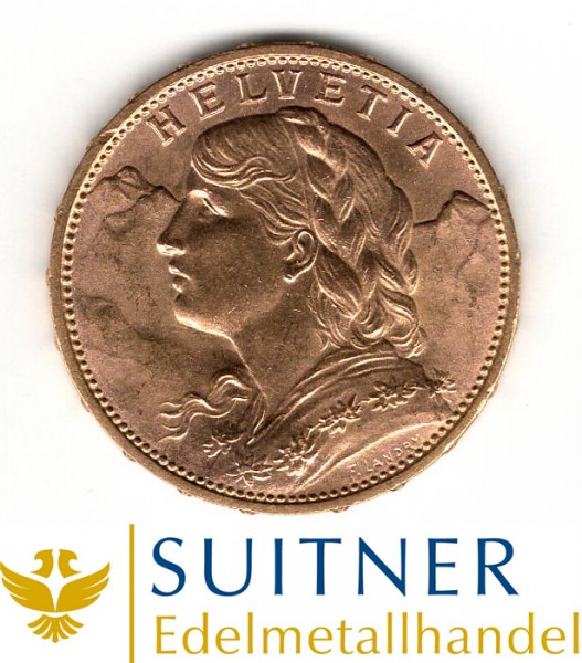 20 Franken Gold - CHF - Vreneli Goldmünze Anlagegold