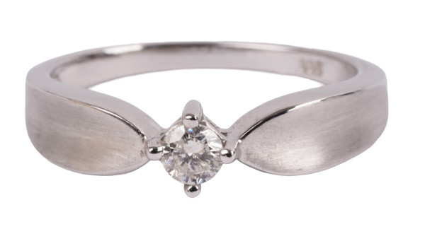 moderner Verlobungsring 0,17ct Brillant Ring aus Weißgold Gr. 53