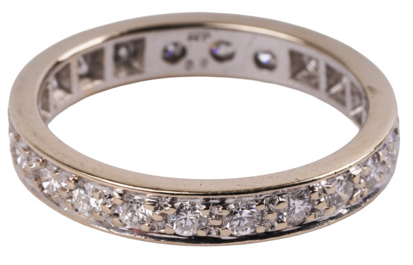 zeitloser 0,80ct Brillant Memory Ring in 585 Weißgold Gr. 54 voll aufgefasst