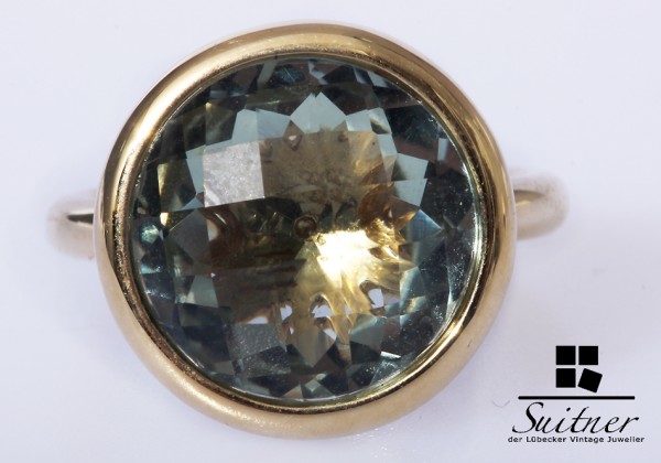 Prasiolith / grüner Amethyst Ring 585 Gold XL Gr. 56