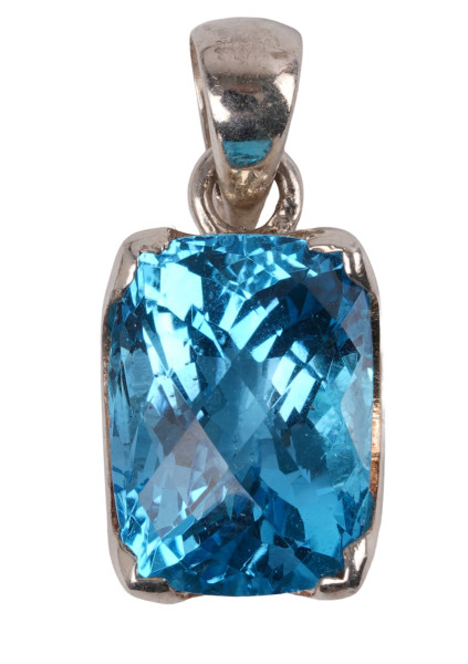 Lübeck Unikat 7,39ct Blautopas Anhänger aus 925 Silber Handarbeit