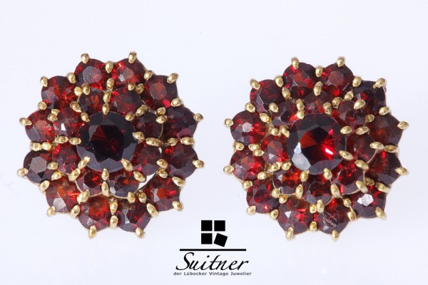 Granat Ohrstecker Rose Gold 333