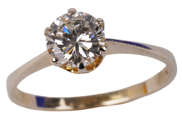 wertvoller 1,12ct. Solitär Ring mit VVSI TW Brillant 585 Gold Gr 57 Klassiker