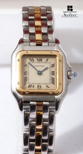 Cartier Panthere Lady Stahl Gold Umkarton Box Papiere Full Set