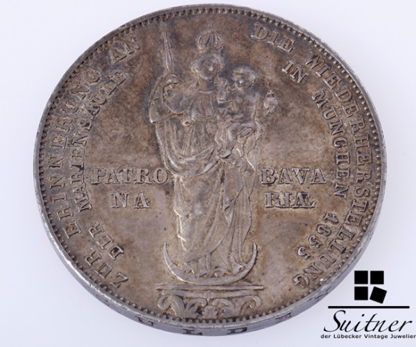 Bayern 2 Gulden Patrona Bavariae 1855 ss - vz