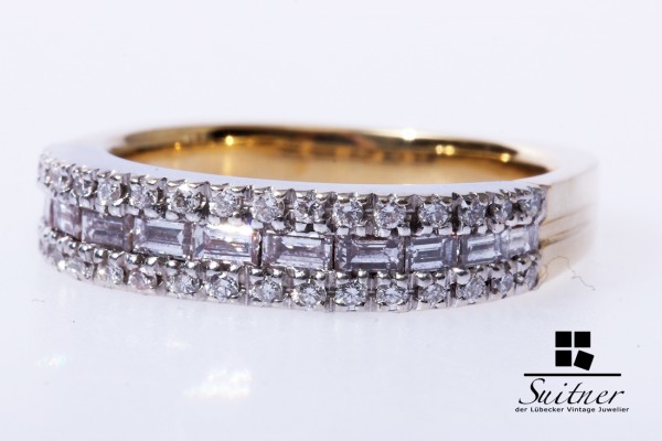 wertvoller Brillant Diamant Ring zu. ca. 0,56 ct. 750 Gold / Weißgold Gr. 54