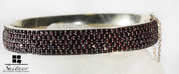 antiker Armreif Böhmen Granat aus 900 Silber
