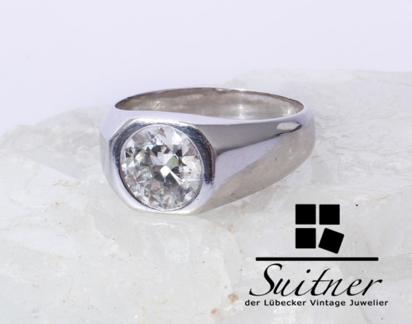 Brillant mit 2.65ct in Platin Ring Gr. 59 Top Wesselton G-H Diamant