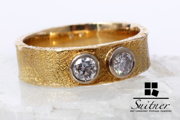 wertvoller Design Ring 750 Gold 0,60ct. Brillanten Gr. 59 doebbelin Nugget